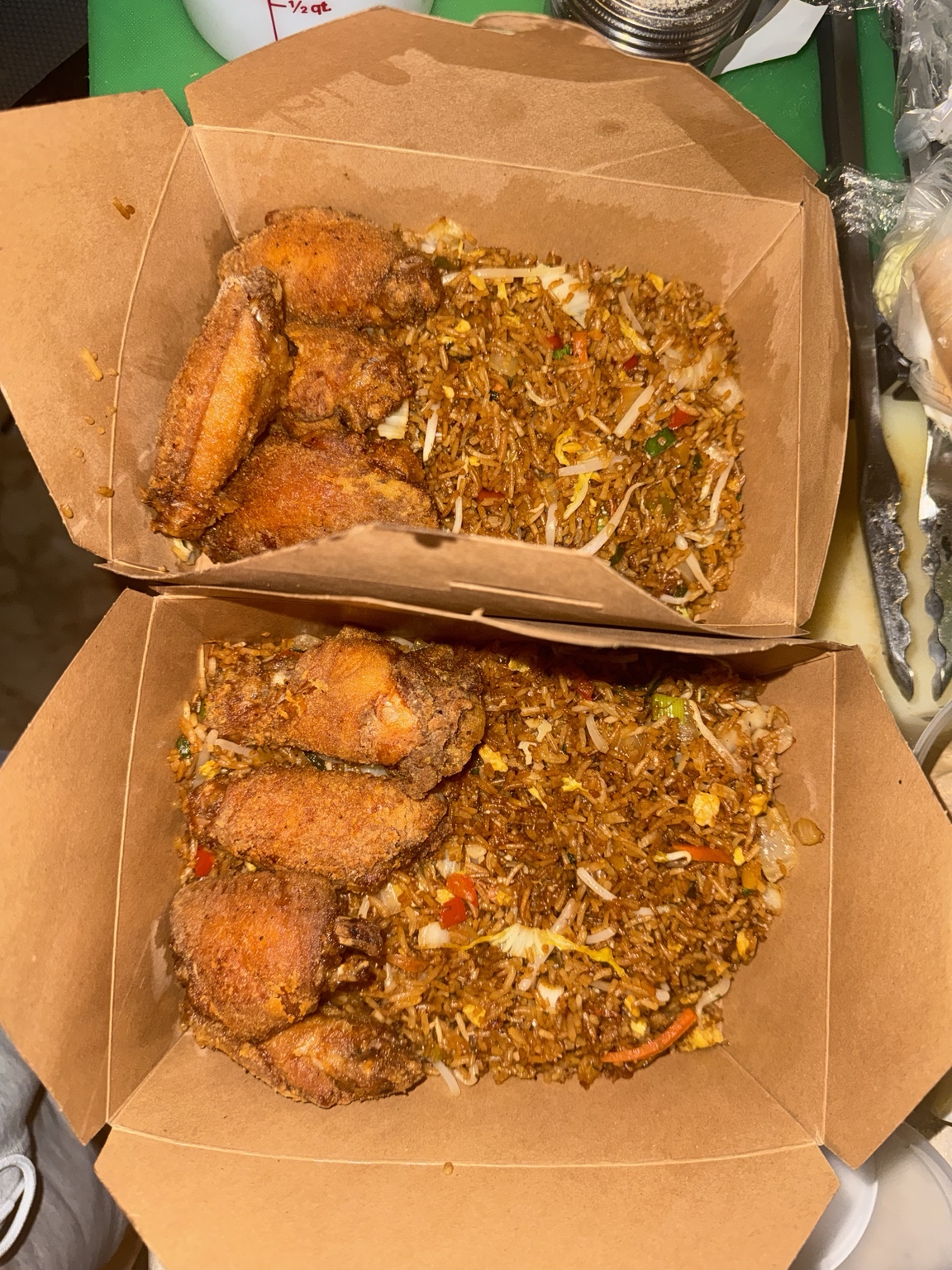 Salt and pepper wings with St. Louis Style Fried Rice